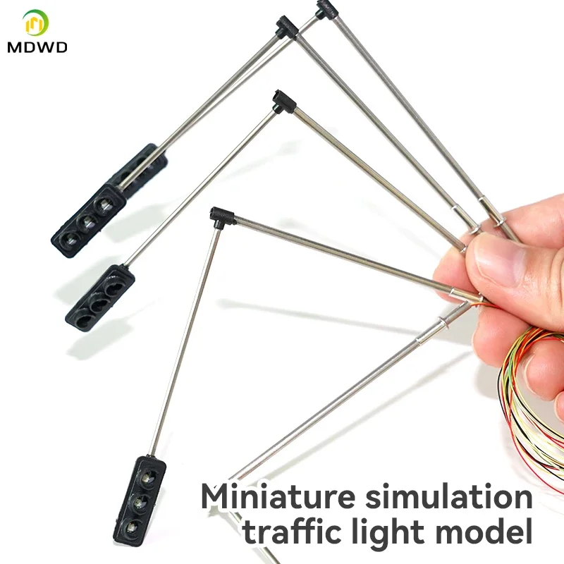 2PCS HO Scale Model Traffic Lights/Operating Pole Mount Overhead Traffic Lights with Controller/Train Railway/Railroad Layout 3