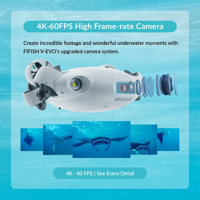 FIFISH V-EVO Onderwaterdrone 4K 60FPS met AI Vision Lock