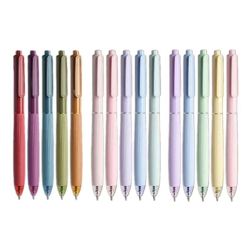 5 Colors Retractable Gel Pen Pen 0.5mm Neutral Pen Fast Drying Pen