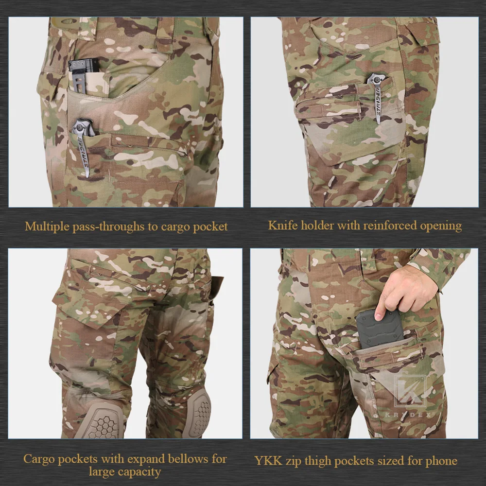 KRYDEX Camouflage Gen4 Combat Uniform Hunting Tactical Men&lsquo;s Shirt & Pants Suit Kit Camo Ranger Green Outdoor Clothing