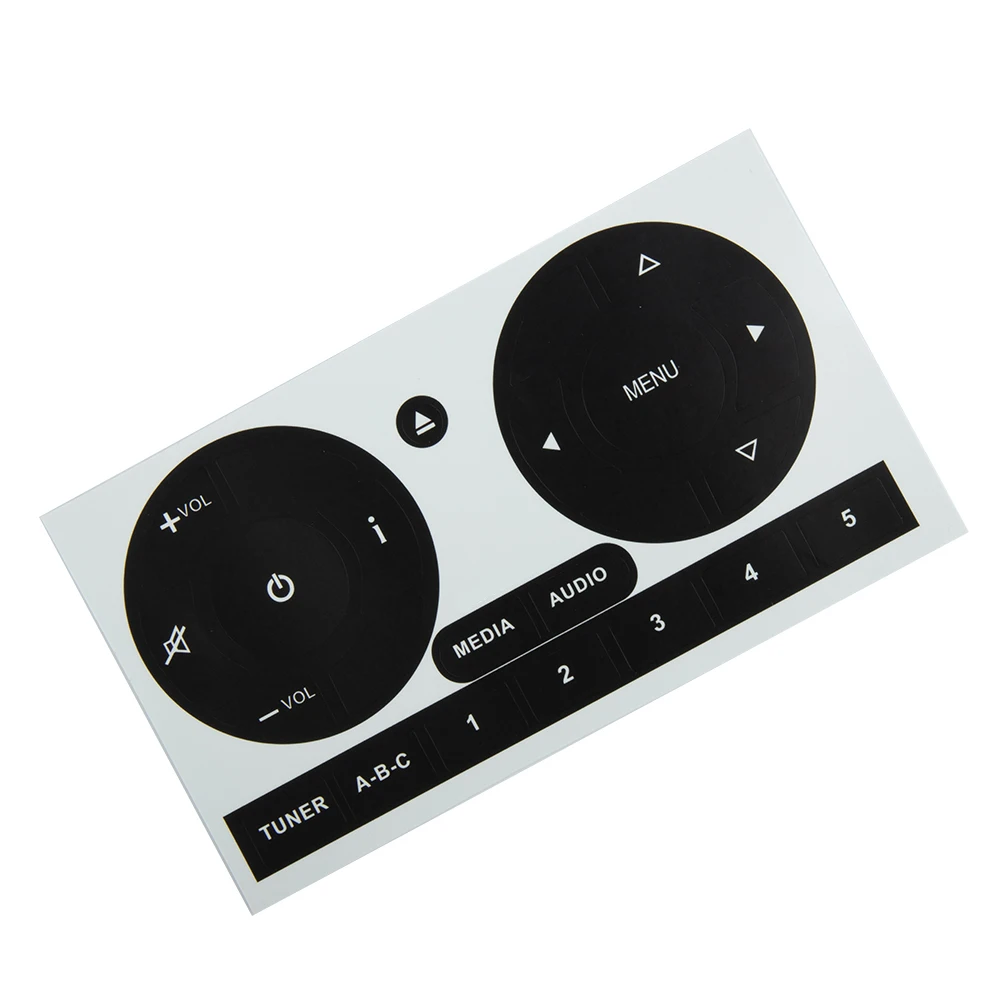 Radio Stereo Worn Peeling Button Repair Kit Decals Stickers For Fiat 500 2011 To 2016 CD Radio Audio Button Repair Stickers