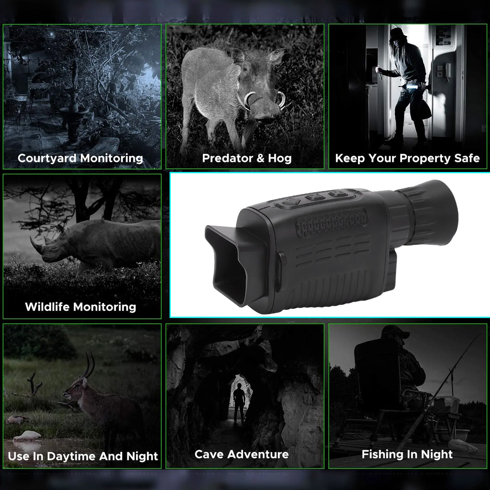 Digital Infrared Monocular 5X HD Rechargeable Night Vision Infrared Monocular with 1.5 Inch Color Display