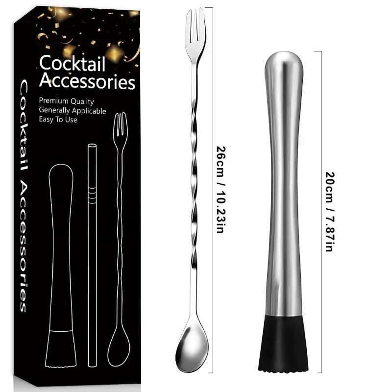 36/32.2cm Spiral Bar Cocktail Spoon Stainless Steel Bartender Stir Spoons Muddlers Whisky Drinks Mixing Rod Kitchen Accessories