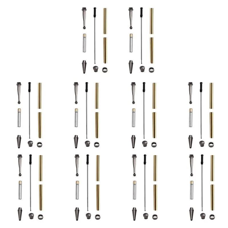 TTKK-20 세트 슬림라인 펜 키트 7mm 리필 포함, 다양한 색상, DIY 목공 선반 공예용품 선물 제작용 건 그레이