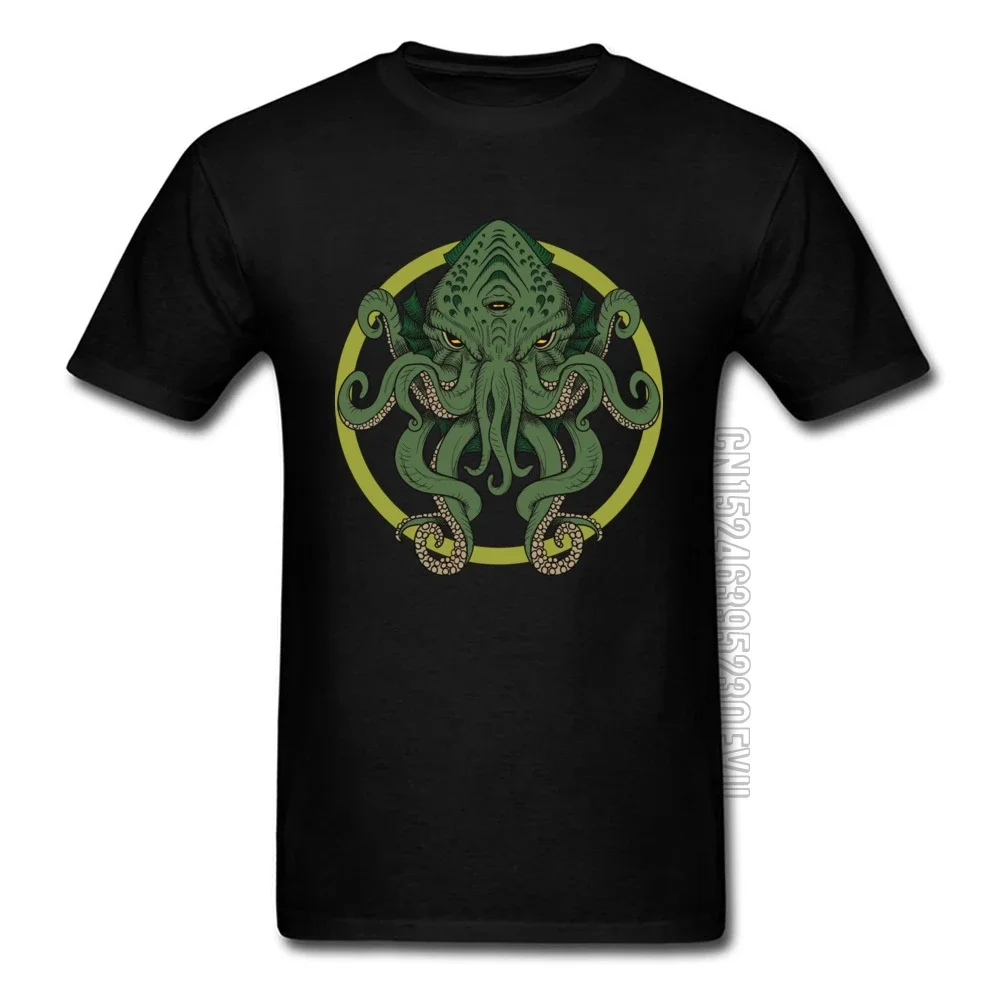 

Футболки Cthulhu Lovecraft, зимний свитшот, повседневные Модные хлопковые футболки, футболки для бодибилдинга, черные Забавные футболки для мужчин
