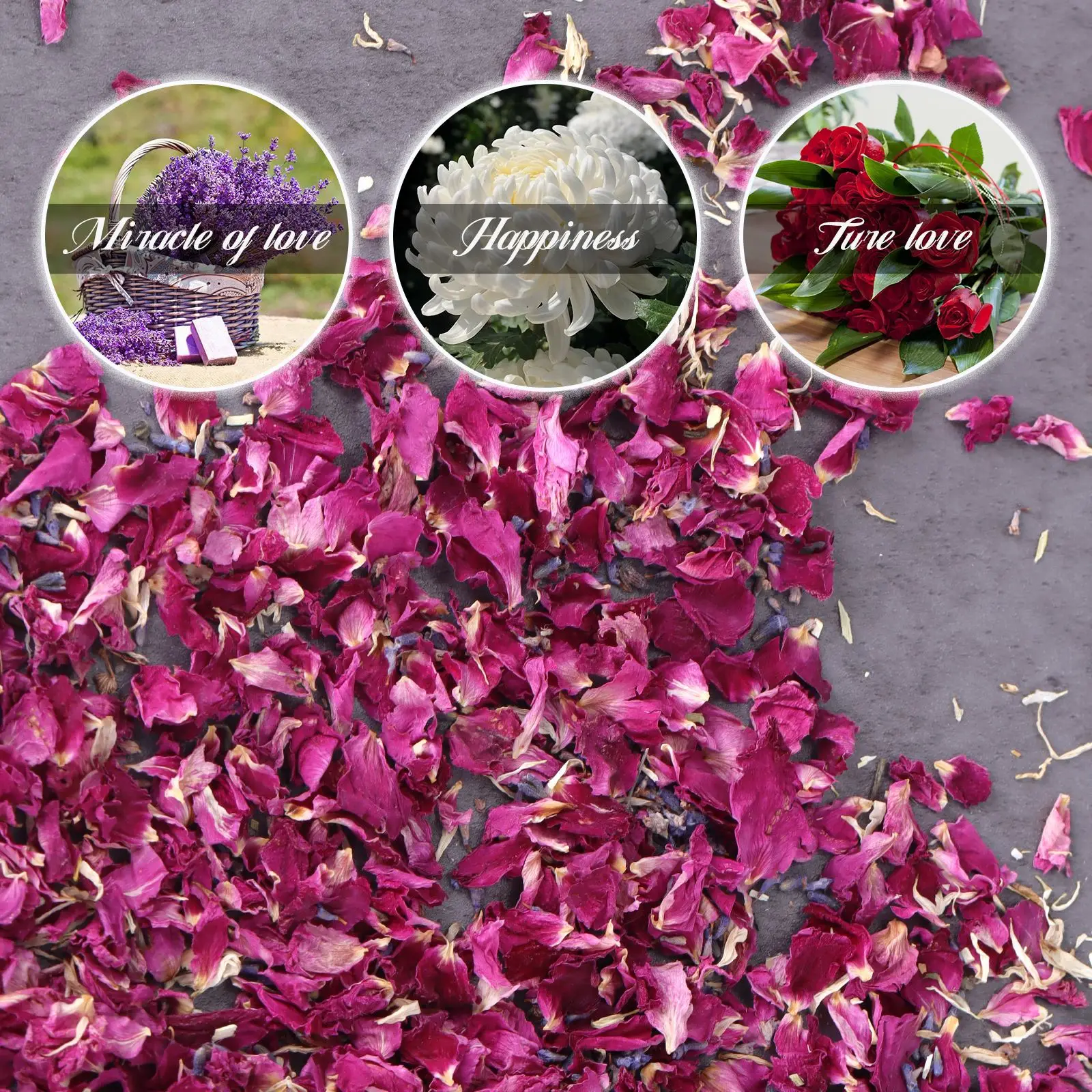 Mixed Rose Petals, Rustic Dried Flowers, Floral Confetti