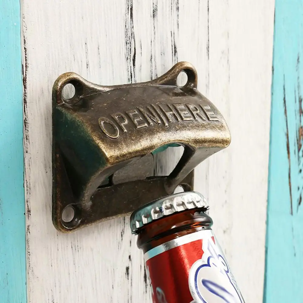 

Bottle Opener Wall Mounted Vintage Alloy Beer Openers Wine Soda Bottle Cap Opener Hanging Beer Opener Bar Kitchen Accessories