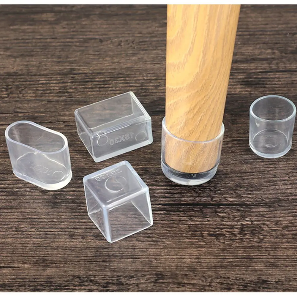 Set of 4 Rubber Chair Leg Protectors - Floor Safeguarding Pads and Dust Covers