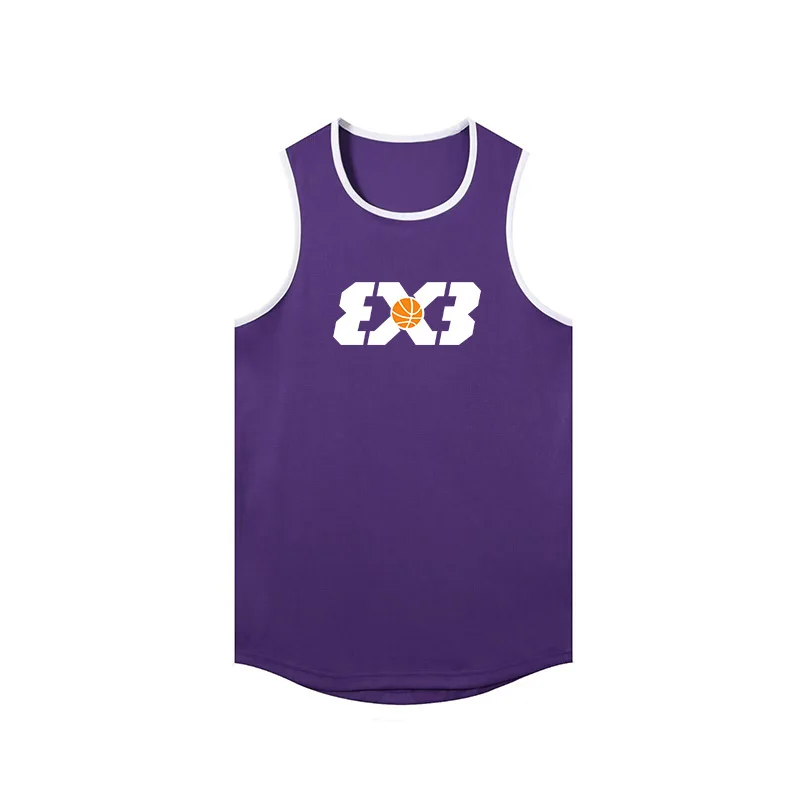 American 3X3 Basketball Sports Vest Men Summer Sleeveless Quick-drying Gym Fitness Running Loose Equipment Training T-shirt basketball jerseys men sport tees