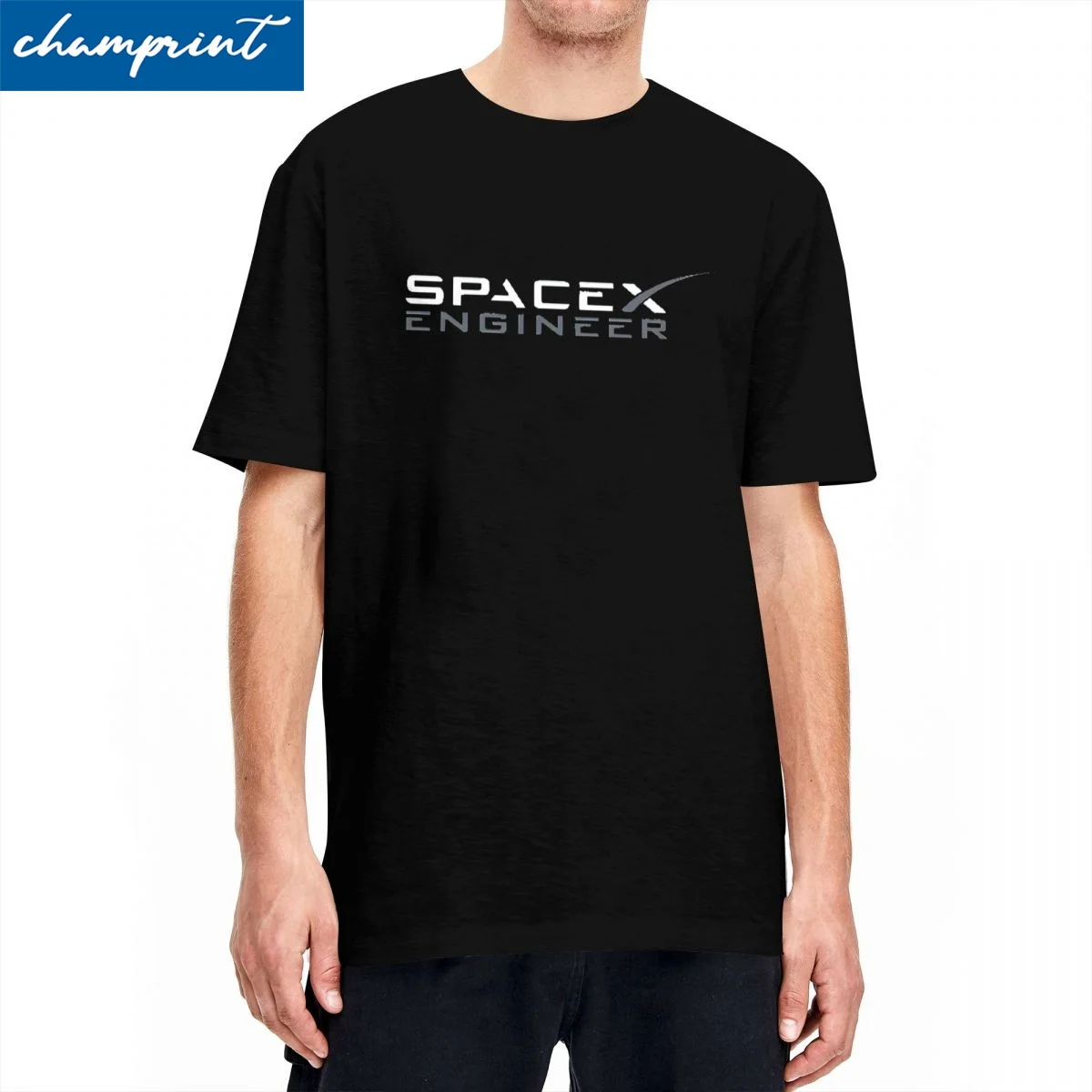 Spacex Elon Musk Engineer For Men Women T Shirt Space X Logo Heavy Rocket Tees O Neck T-Shirt Pure Cotton Birthday Gift Clothes