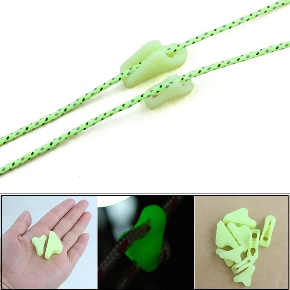 

50PCS Professional Noctilucent Camping Tent Lock Cord Rope Fastener Guy Line Tensioners Tool for Outdoor Camping Picnic