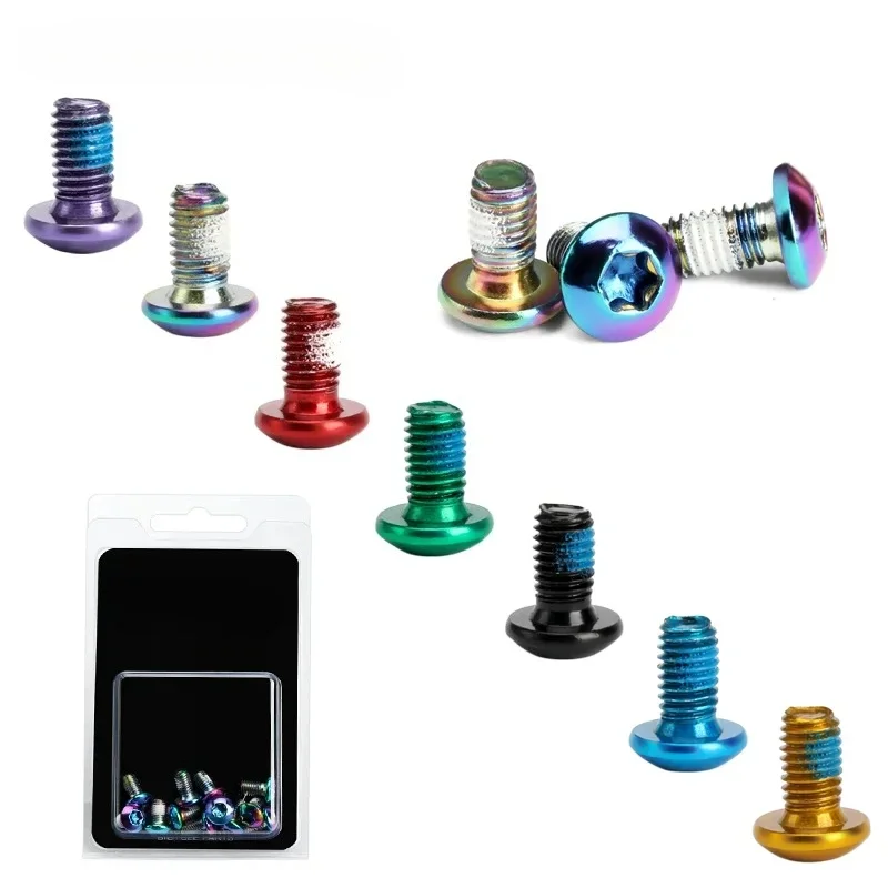 12PcsBicycleDiscBrakeScrewM5X10mmT25PlatingTitaniumColorfulMTBBikeColorNon-slipDiscScrewCyclingAccessories-AliExpress