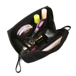 Compact Portable Women's Makeup and Toiletry Organizer Bag (Black)