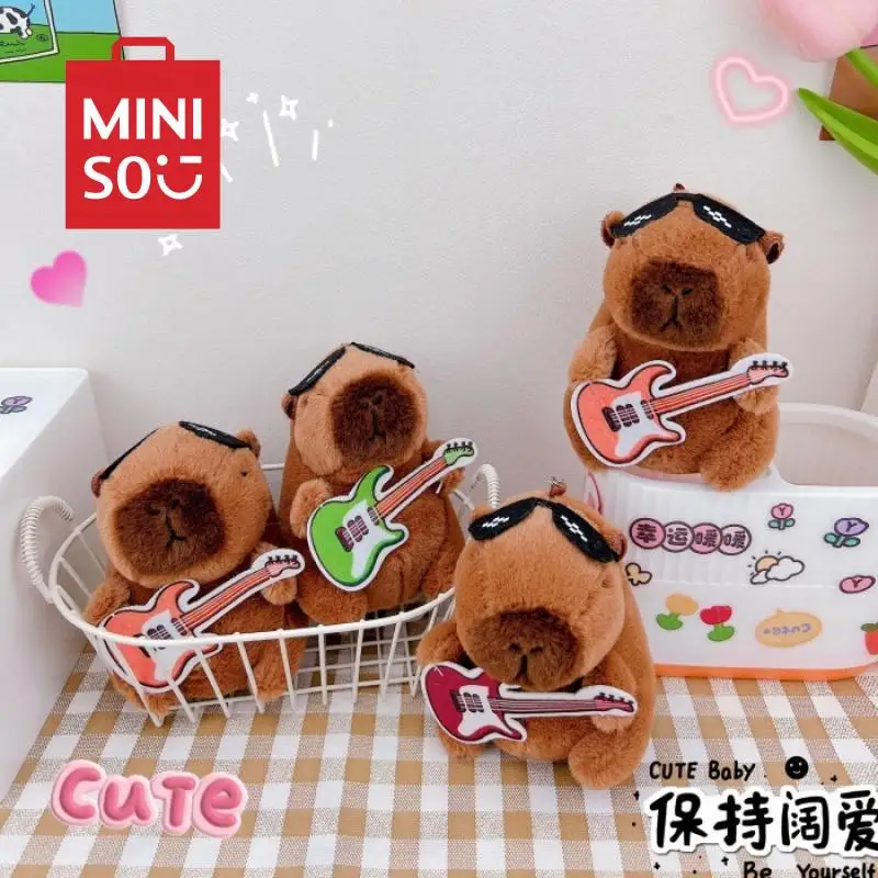 

Cute Kapibara Playing Guitar Band Style Keychain Kawaii Korean Porpoise Anime Stupid Cute Book Bag Pendant Toys Y2K Girls Gifts