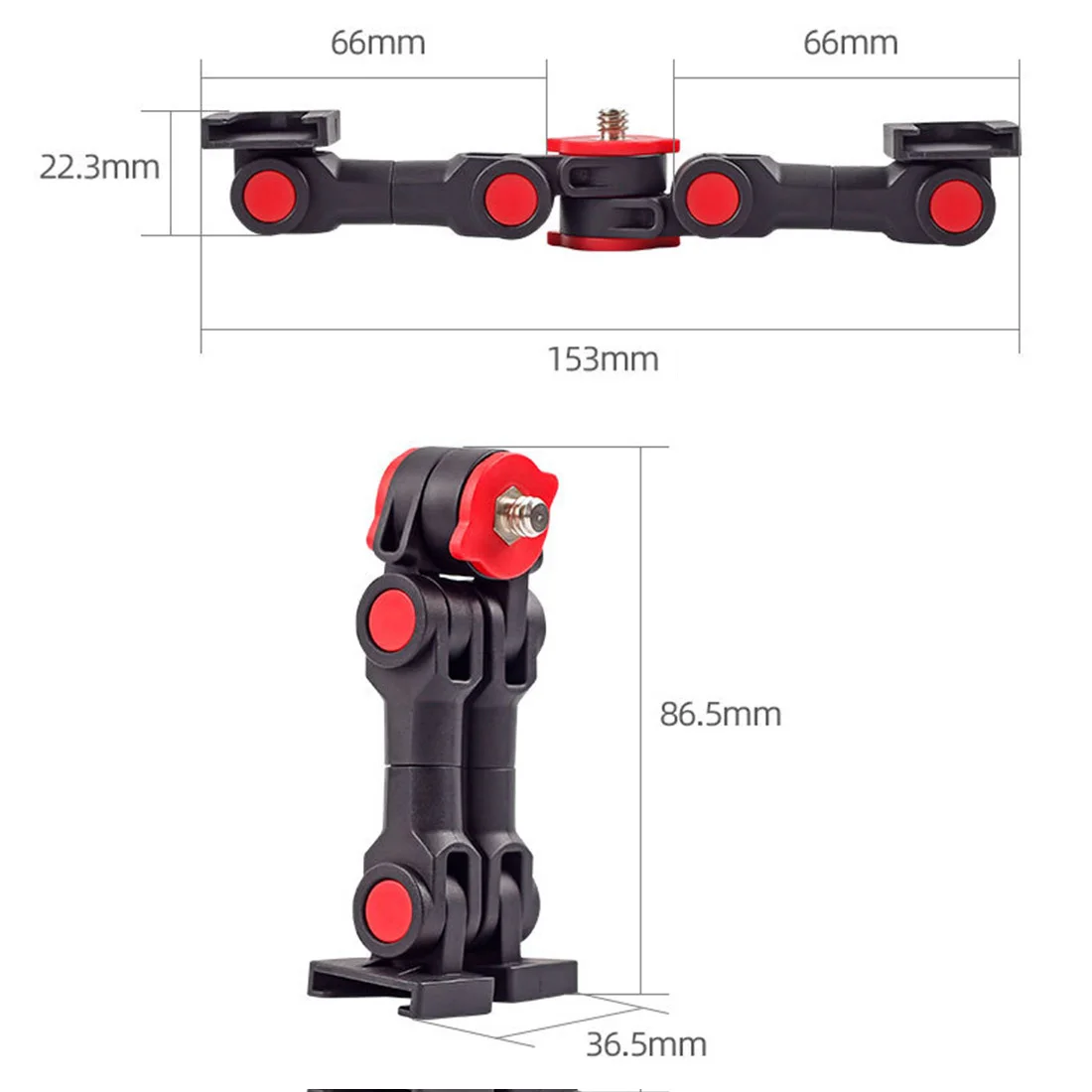 Double Cold Hot Shoe Adapter Mount Extension Holder Video Bracket for Canon for
