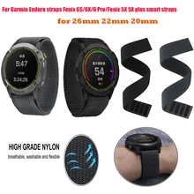 

For Garmin Enduro Fenix 6X Pro Solar 5X Plus 3 HR Descent MK1 Mk2 Mk2i 26mm 22mm 20mm Strap New Breathable Nylon Strap