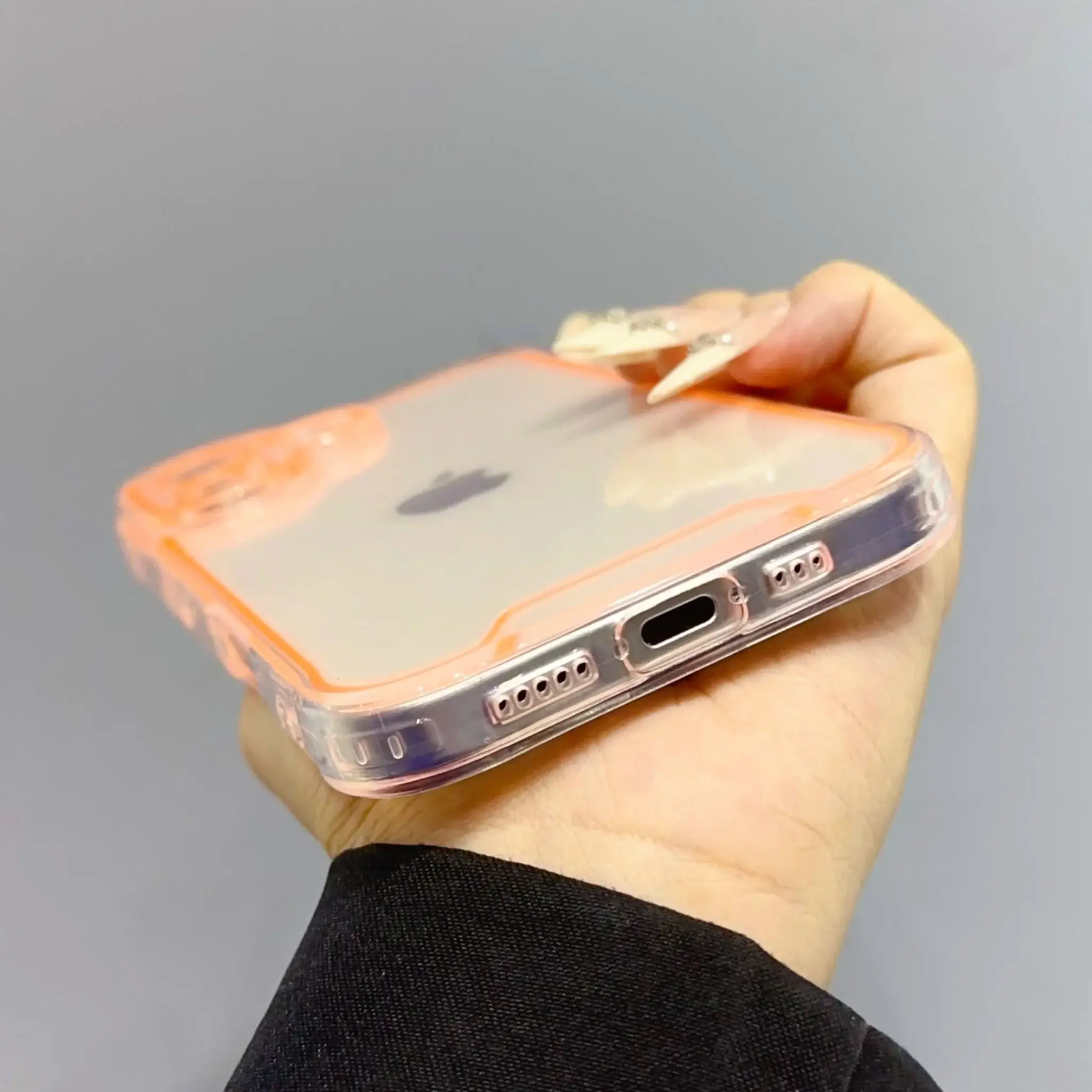Luxury Luminous Night Light Transparent Case with Fluorescent Frame and Soft TPU Bumper Cover