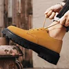 Yellow Men's Casual Work Shoes Big Toe Oxford Shoes Retro Brogue Shoes For Men Youth Fashion Business Leather Shoes Men Shoes 1