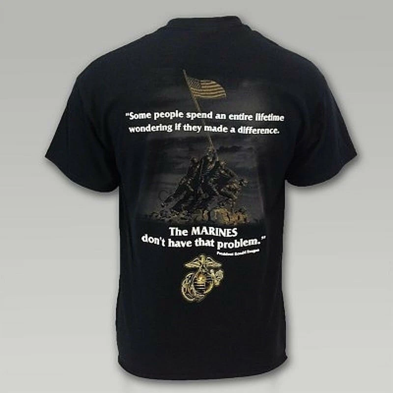 Футболка с цитатой USMC EGA Iwo Jima президент морской пехоты США Рональд Рейган |