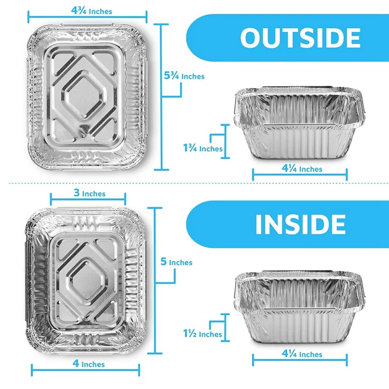 Disposable Takeaway Pan Transparent Lid Rectangular Aluminum Foil Tray 410Ml Capacity portable food container