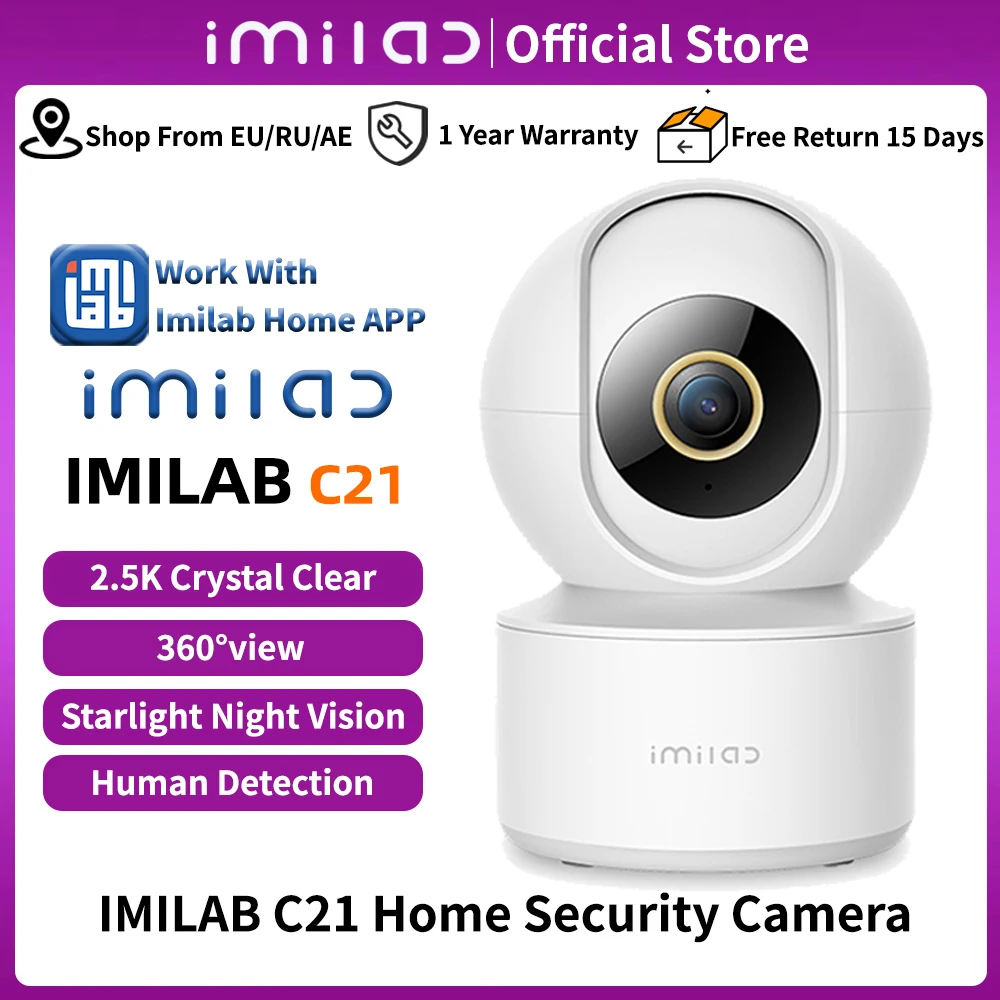 

Original IMILAB C21 Camera Smart Home Security Protection Vedio Surveillance Cam Wifi IP 2.5K HD Clear Night Vision CCTV Webcam