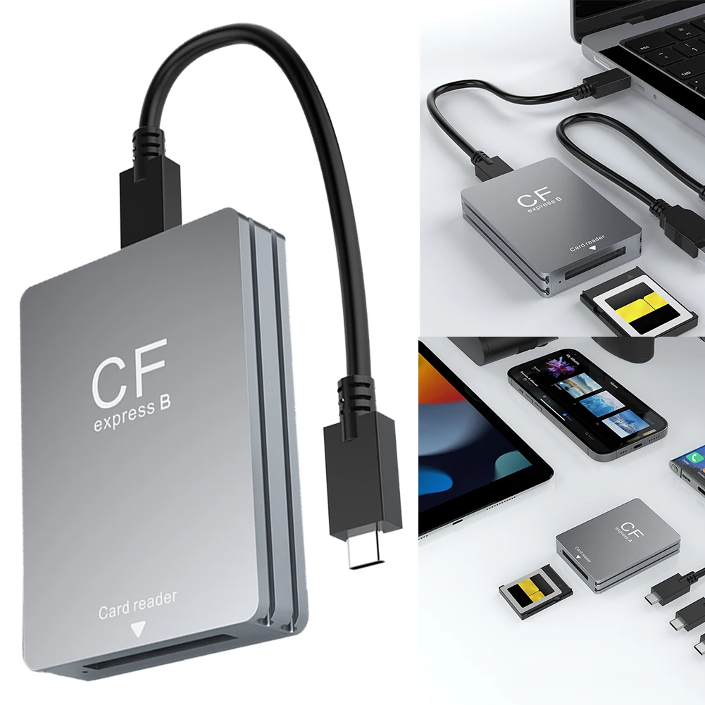 CFexpress B 타입 카드 리더, 안드로이드, 윈도우, 맥 OS 지지대, USB 3.2, 10Gbps