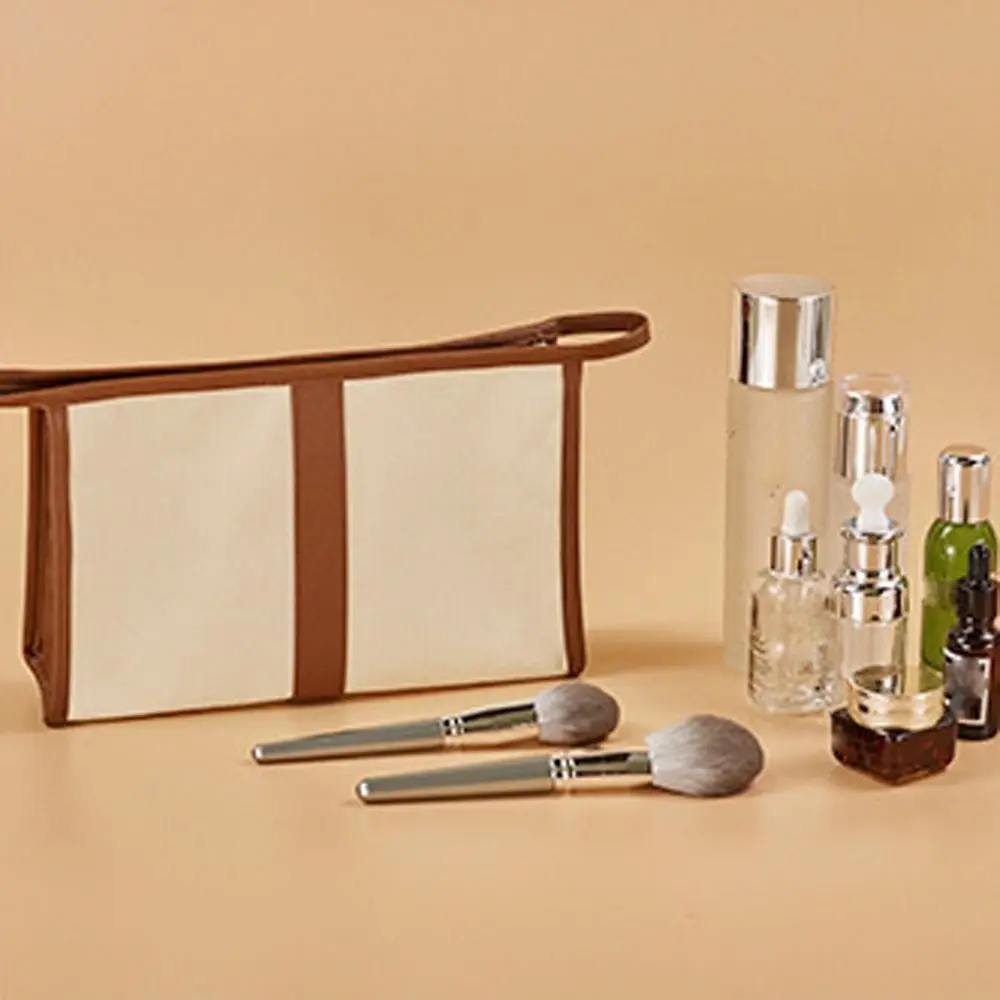 

Korean Style PU Leather Money Bag Purse Wallets Coin Purse Patchwork Travel Wash Bag Cosmetic Bag Women Handbag Canvas