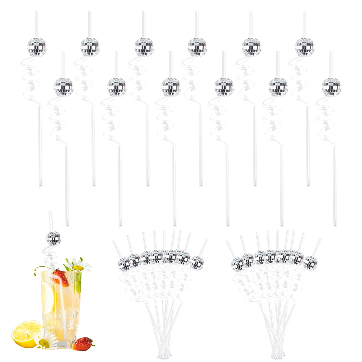 1PC Mirror Disco Ball Straws Silver Straws Mini Disco Straw Decor Disco  Party Decorations For Wedding Supplies - AliExpress