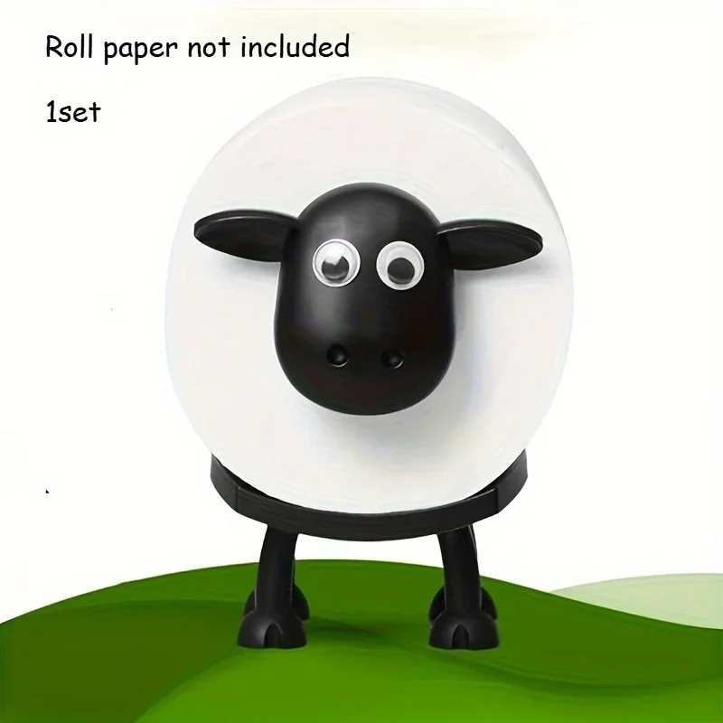 1/3Pcs Adorable Sheep-Shaped Toilet Paper Holder paper towel holder toilet paper holder toilet roll holder-Perfect for Bathroom Decor Freestanding Plastic Design Fun Home Decor
