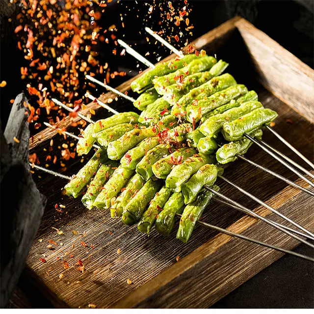 U Alakú Bbq Villák Barbecue Rozsdamentes Acél Villa Fa Fogantyú -Alakú Sült Tű Nyársai Shish Kebab - Image 3