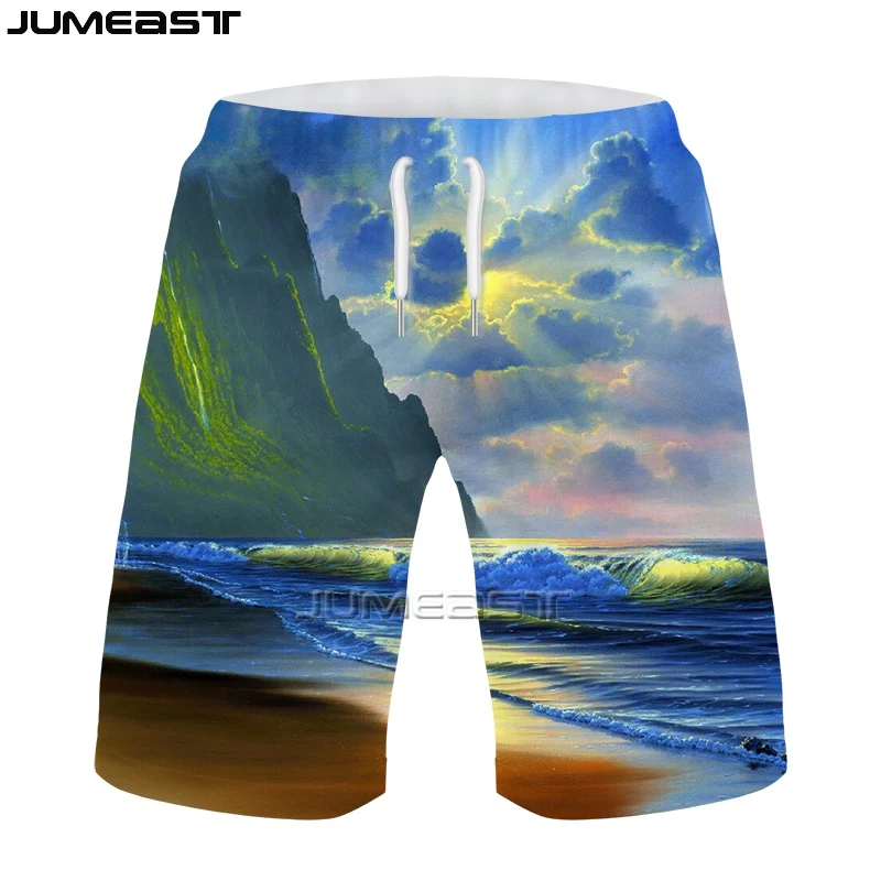 Jumeast Men Women Oversized Landscape Scenery Streetwear Shorts Trunks Board Shorts Beach Casual Sweatpants Summer Short Pants