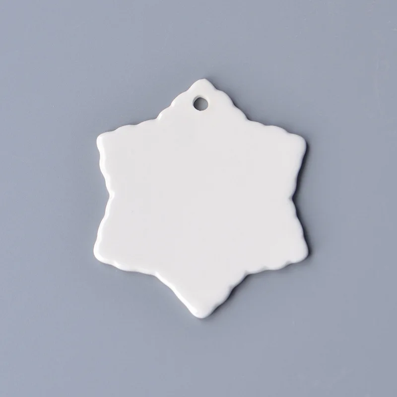 10PC Sublimation Blank Ceramic 3 inch Round Star Pendant Circle Christmas Ornaments Xmas Tree Decor Double Sided Printing