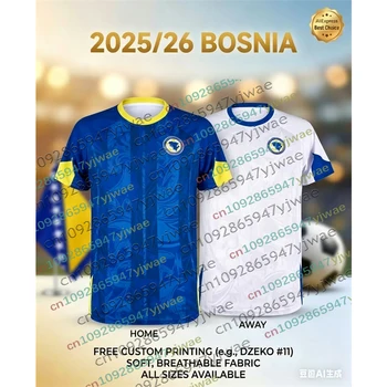 2026 Bosnia And Herzegovina Men's Sport Jersey Crew Neck Tee Quick Dry Breathable Football Training Sportswear Kids Set Tshirt 1