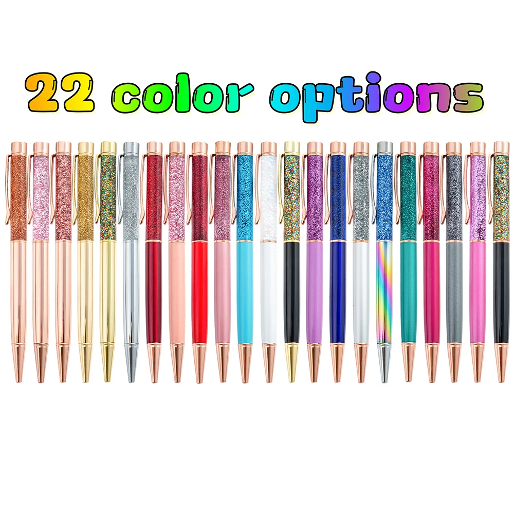 Vibrant Oil Gold Quicksand Luxury Ballpoint Pen - Premium Rotating Metal Design, 1.0mm Tip for School and Office Use