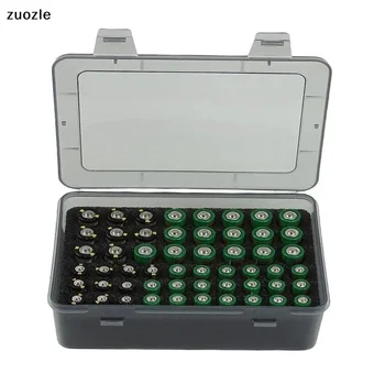 Contenitore per 54 Batterie AA AAA, Organizzatore per Casa e Garage, Dispenser per Batterie, Porta Batterie