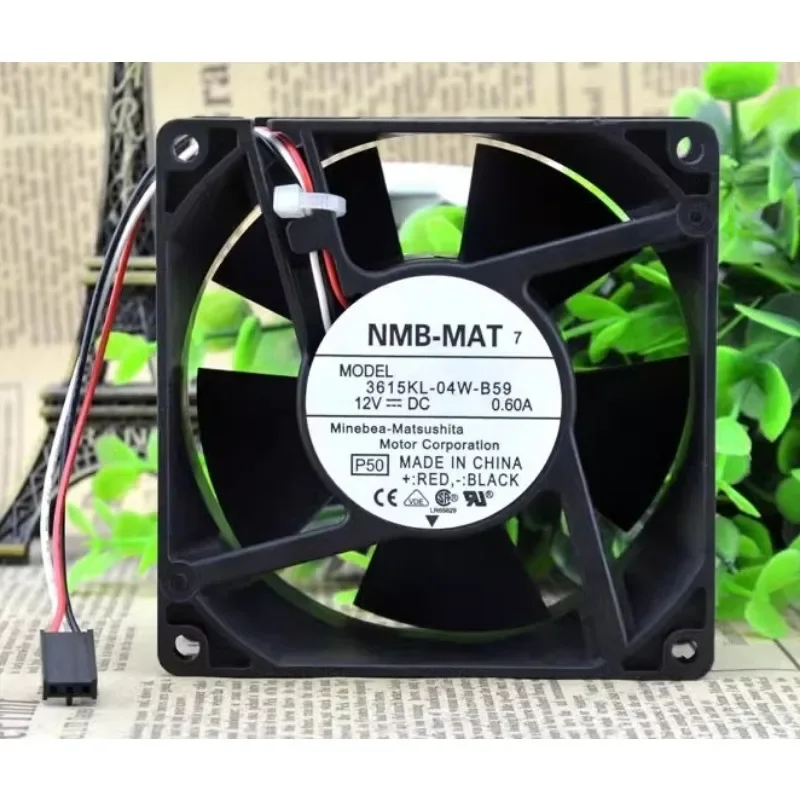 

Новый вентилятор для NMB 3615KL-04W-B59 12V 0.60A 9038 9 см большой объем воздуха вентилятор 90x90x38 мм