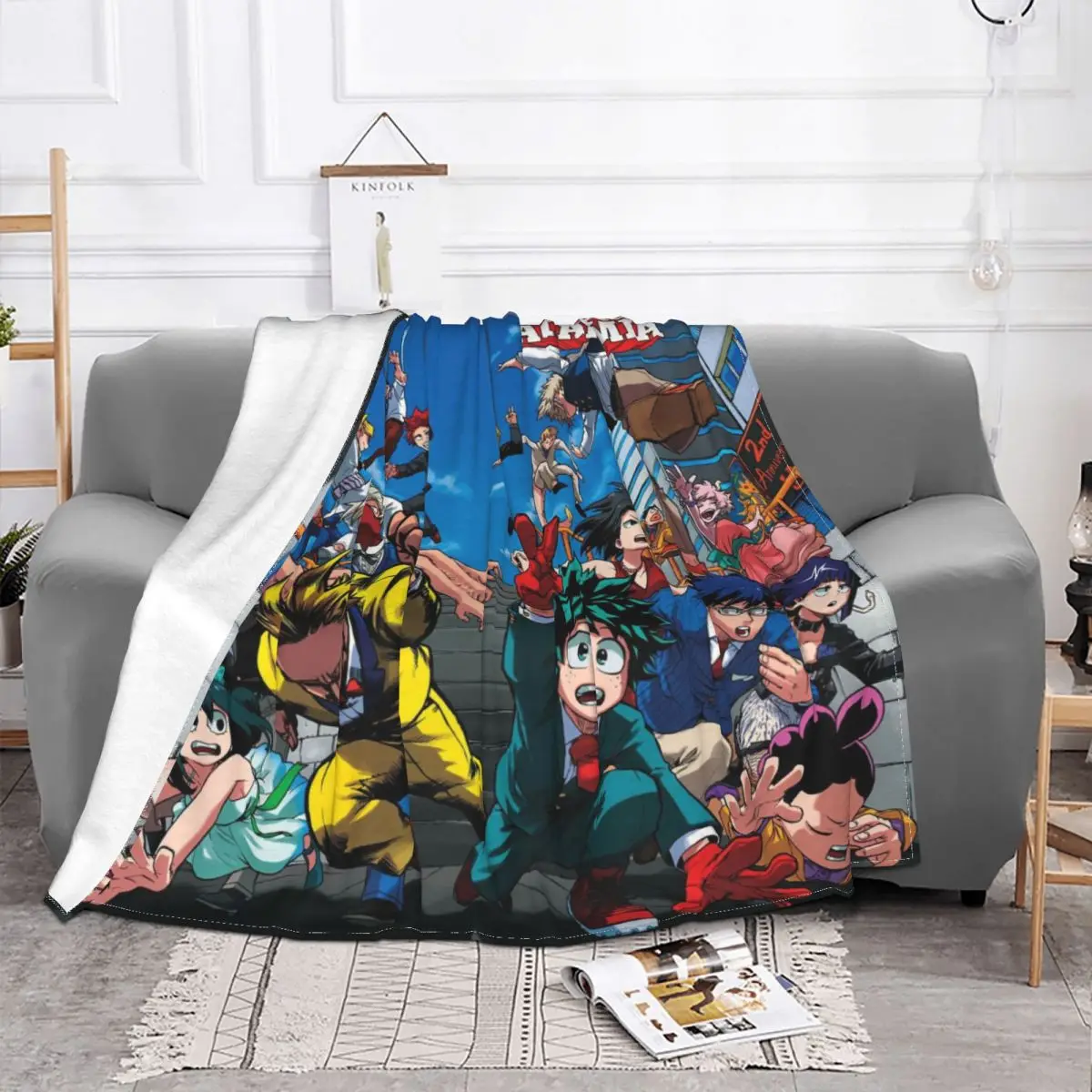 

My Hero Academia Boku No Anime Blanket Anti Pilling Velvet Soft Portable Throw Blanket for Bedroom Travel Bedspread