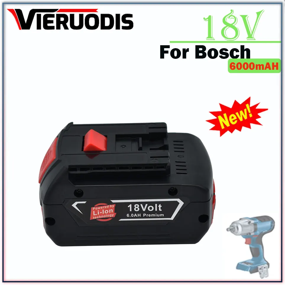 

NEW For BOSCH 18V 6.0Ah Rechargeable Lithium Ion Battery for Bosch 18V 6.0A Backup Battery Portable Replacement BAT609