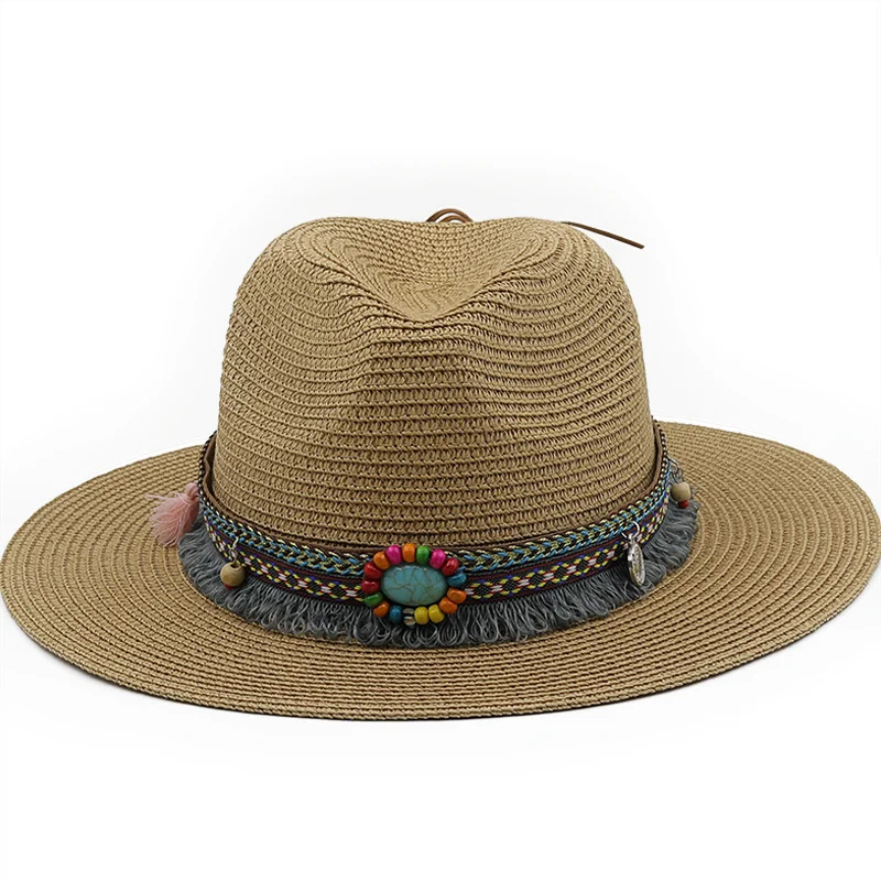 56-58-60cm Fashion Panama Hats for Women Men Jazz Fedoras Cooling Sun Hats  Summer Breathable Elegant Ladies Party Hat Wholesale
