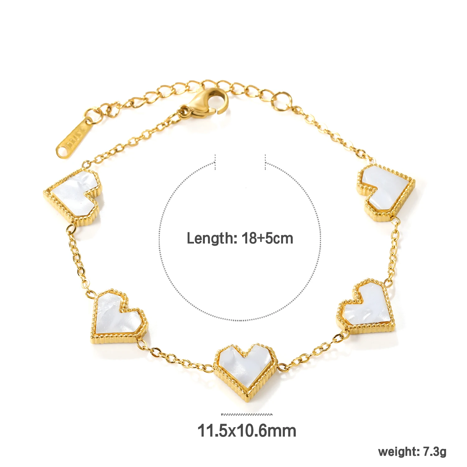 WOWORAMA Bracciale Rigido A Cuore Oro - Elasticizzato E Regolabile - Grosso E Lucido - Gioiello Moda Donna In Lega