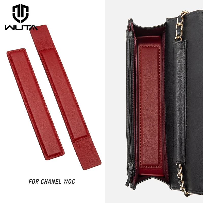 WUTA Leather Bag Base Shaper For Chanel Woc Purse Insert Portable Support Bottom Pad Handbag Inner Transformation Accessories wuta bag strap replacement genuine leather purse strap transformation handbag handle shoulder crossbody belt diy bag accessories