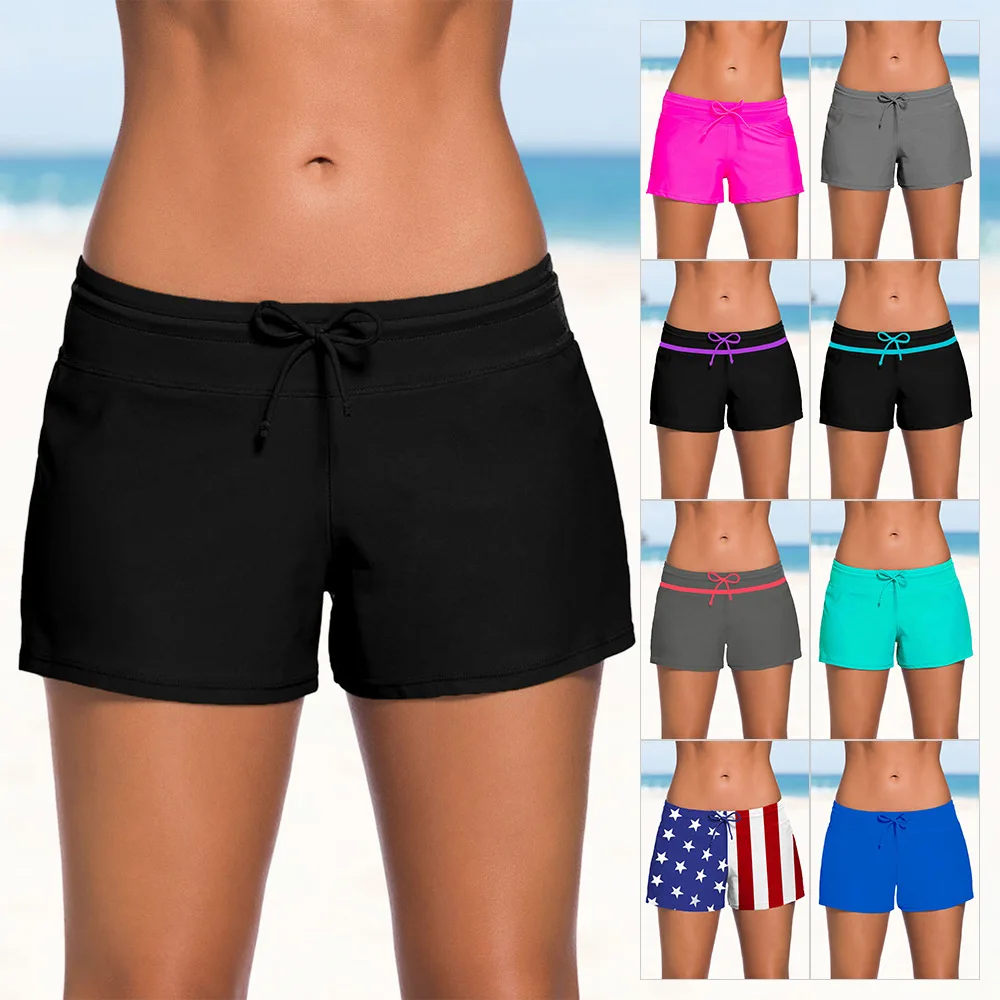 Swimming Pants Women Plus Size High Waist Solid Bikini Bottoms Swim Briefs  Beach Shorts Ruched Bottom Swimming Pants Biquini - AliExpress