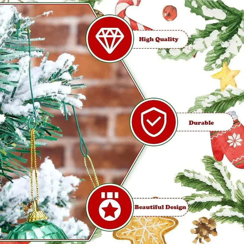 Christmas Ornament C-Shaped Hooks Holder Xmas Tree Ball Pendant Hanging Decorations home Navidad New Year 5-100Pcs christmas decorations