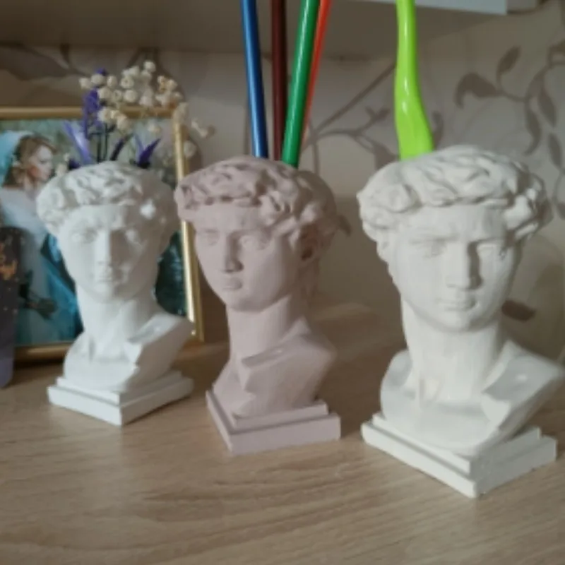David Head Vase Silicone Mold DIY Handmade Human Body Sculpture Flower Pot Resin Mold Plaster Craft Casting Home Decoration silicone mold