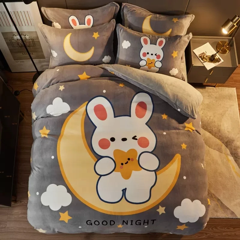 Housse de couette en microfibre avec taie d'oreiller, ensemble de literie  mignon, thème Animal, ours polaire, taille Queen, décor de neige -  AliExpress