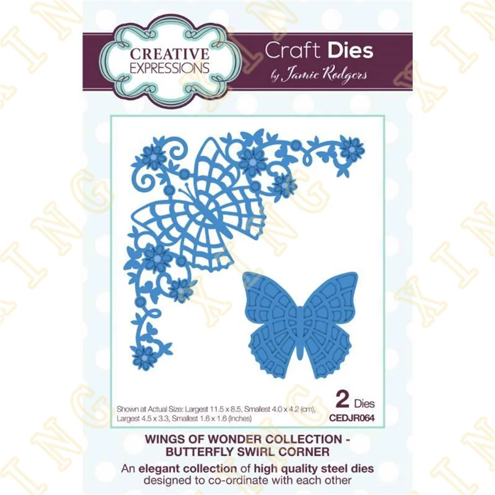 

Butterfly Swirl Corner Metal Craft Cutting Die Diy Scrapbook Paper Diary Decoration Card Handmade Embossing New Product 2023