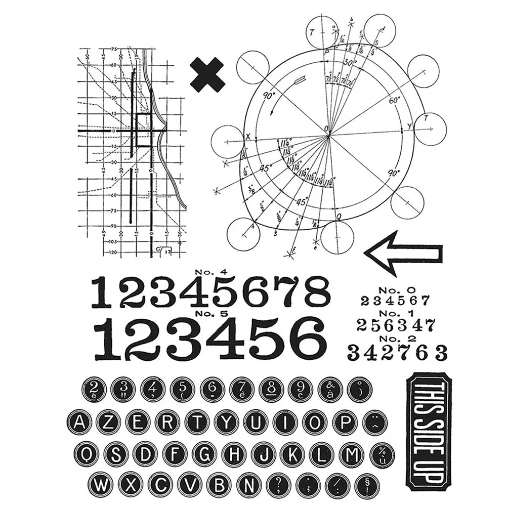 This Side Up Keyboard Letters Number Arrow Clear Silicone Stamp DIY Crafts Card Album Making Scrapbooking Stencil New