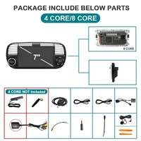 Écran autoradio sans fil Carplay Android 14 pour Fiat 500/500C/500E 2007-2015 Bluetooth 2 din autoradio Lecteur multimédia 3