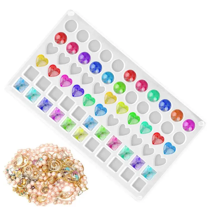 

66 grids Seashell Display Box acrylic Jewelry Organizer Case 3-in-1 Heart Square Round Seashell Holder Portable Rock Display Cas