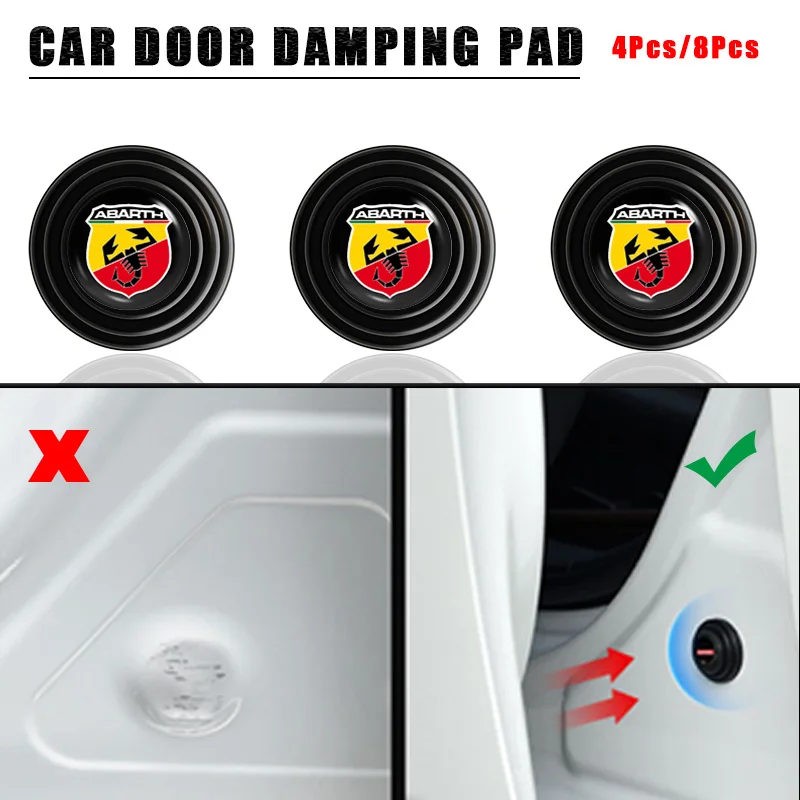 4/8Pcs Car Door Damping Pad Protection Stickers for Abbas Competizione